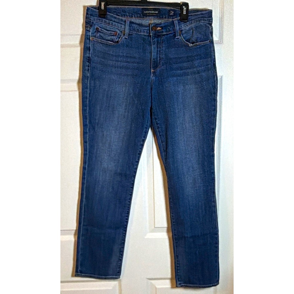 Lucky Brand Women's Ankle Cheville 10/30 Straight Jeans Blue Medium Wash Denim